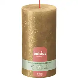 Albert Heijn Bolsius Rustieke kaars shimmer goud 13cm aanbieding
