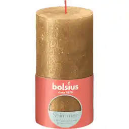 Albert Heijn Bolsius Rustieke kaars shimmer goud 13cm aanbieding