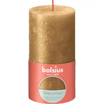 Albert Heijn Bolsius Rustieke kaars shimmer goud 13cm aanbieding