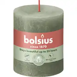 Albert Heijn Bolsius Rustieke kaars olijfgroen 8cm aanbieding