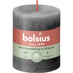 Albert Heijn Bolsius Rustieke kaars antraciet 8cm aanbieding