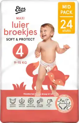 Albert Heijn Etos Maxi luierbroekjes soft & protect 4 aanbieding