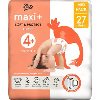 Albert Heijn Etos Maxi+ soft & protect luiers maat 4+ aanbieding