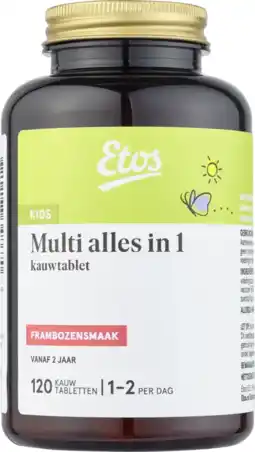 Albert Heijn Etos Kids Multi kauwtablet framboos aanbieding