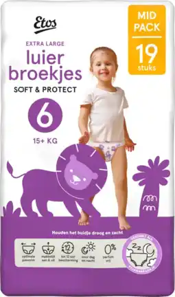 Albert Heijn Etos Luierbroekjes soft & protect maat 6 aanbieding