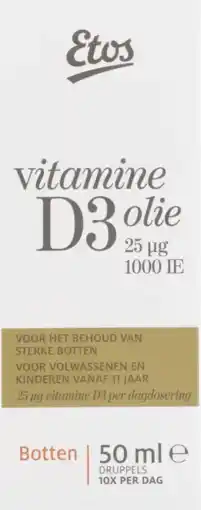Albert Heijn Etos Vitamine D3 Hooggedoseerd Olie aanbieding