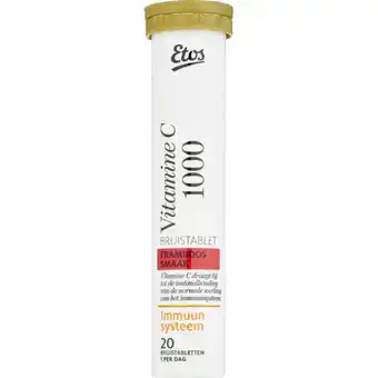 Albert Heijn Etos Vitamine C 1000 mg Bruistablet Framboos aanbieding