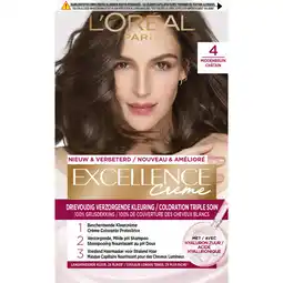 Albert Heijn L'Oréal Excellence crème middenbruin 4 aanbieding