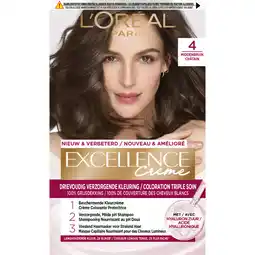 Albert Heijn L'Oréal Excellence crème middenbruin 4 aanbieding