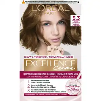 Albert Heijn L'Oréal Excellence crème 5.3 licht goudbruin aanbieding