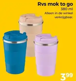 Trekpleister Rvs mok to go aanbieding