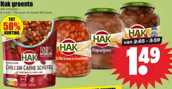 Dirk Hak groente aanbieding