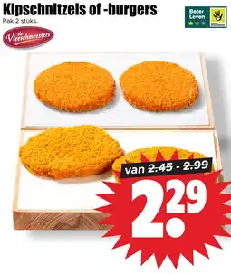 Dirk Kipschnitzels of burgers aanbieding