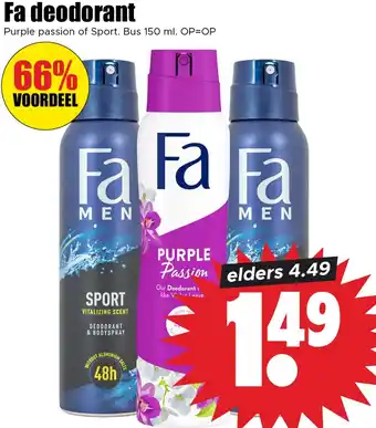 Dirk Fa deodorant aanbieding
