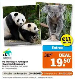 Albert Heijn De allerhoogste korting op Ouwehands Dierenpark aanbieding