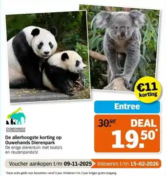 Albert Heijn De allerhoogste korting op Ouwehands Dierenpark aanbieding