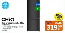 Albert Heijn Chiq Koel-vriescombinatie 205L aanbieding