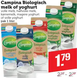 Dagwinkel Campina Biologisch melk of yoghurt aanbieding