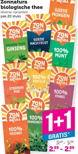 Dagwinkel Zonnatura biologische thee aanbieding
