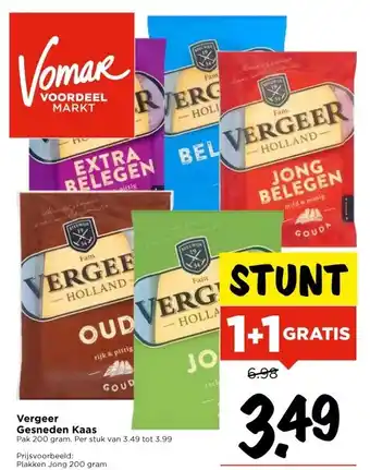Vomar Voordeelmarkt Vergeer Gesneden Kaas aanbieding