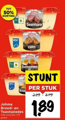 Vomar Voordeelmarkt Johma Brood- en Toastsalades aanbieding