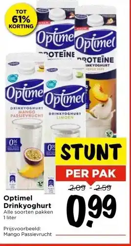 Vomar Voordeelmarkt Optimel Drinkyoghurt aanbieding