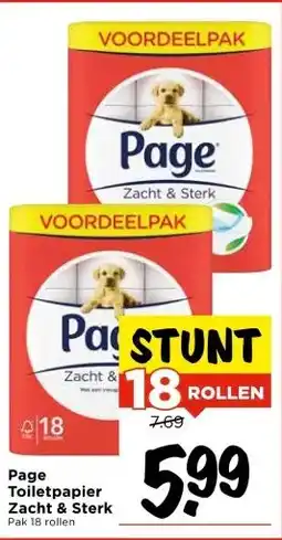 Vomar Voordeelmarkt Page Toiletpapier Zacht & Sterk aanbieding
