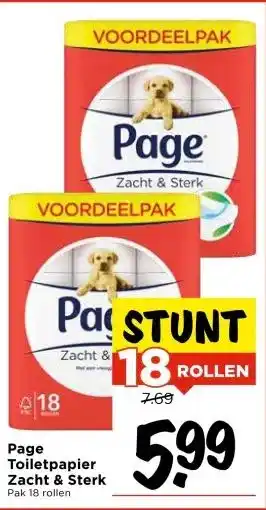Vomar Voordeelmarkt Page Toiletpapier Zacht & Sterk aanbieding
