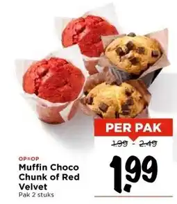 Vomar Voordeelmarkt Muffin Choco Chunk of Red Velvet aanbieding
