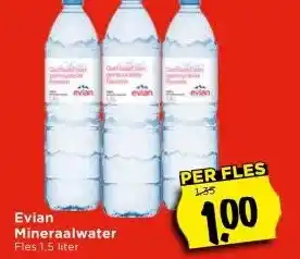 Vomar Voordeelmarkt Evian Mineraalwater aanbieding