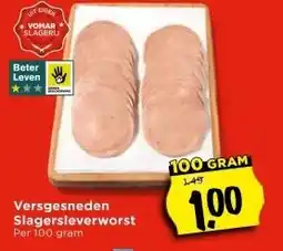 Vomar Voordeelmarkt Versgesneden Slagersleverworst aanbieding