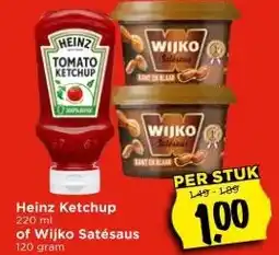 Vomar Voordeelmarkt Heinz Ketchup of Wijko Satésaus aanbieding