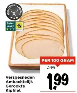 Vomar Voordeelmarkt Versgesneden Ambachtelijk Gerookte Kipfilet aanbieding
