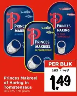 Vomar Voordeelmarkt Princes Makreel of Haring in Tomatensaus aanbieding
