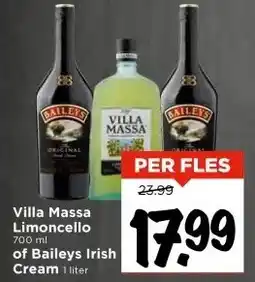Vomar Voordeelmarkt Villa Massa Limoncello of Baileys Irish Cream aanbieding