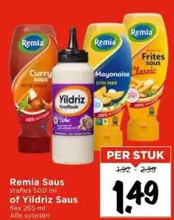 Vomar Voordeelmarkt Remia Saus of Yildriz Saus aanbieding