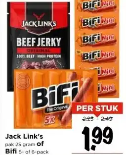 Vomar Voordeelmarkt Jack Link's of Bifi aanbieding