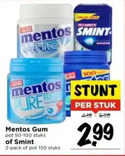 Vomar Voordeelmarkt Mentos Gum stuks of Smint aanbieding