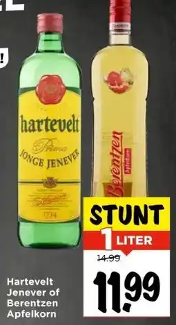 Vomar Voordeelmarkt Hartevelt Jenever of Berentzen Apfelkorn aanbieding