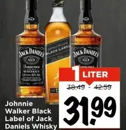 Vomar Voordeelmarkt Johnnie Walker Black Label of Jack Daniels Whisky aanbieding