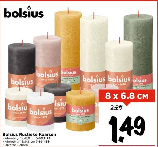 Bolsius stompkaars geel - je vindt het bij