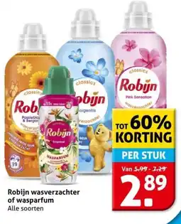 Hoogvliet Robijn wasverzachter of wasparfum aanbieding