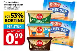Hoogvliet Eru smeerkaas of cheddar plakken aanbieding