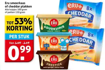 Hoogvliet Eru smeerkaas of cheddar plakken aanbieding