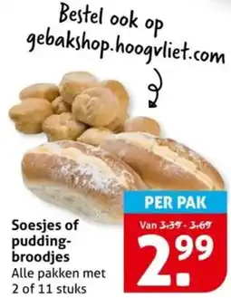 Hoogvliet Soesjes of pudding broodjes aanbieding