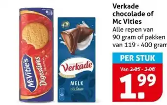 Hoogvliet Verkade chocolade of Mc Vities aanbieding