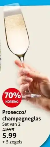 Hoogvliet Prosecco champagneglas aanbieding