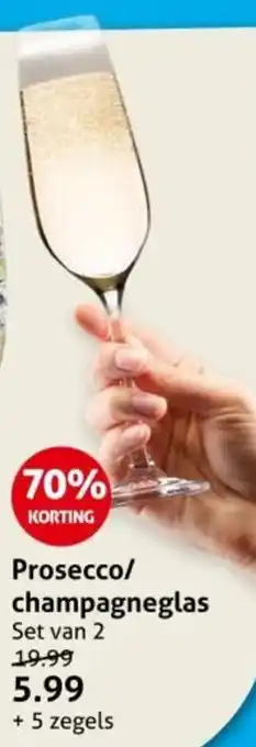 Hoogvliet Prosecco champagneglas aanbieding