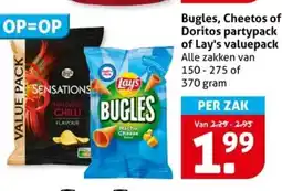 Hoogvliet Bugles, Cheetos of Doritos partypack of Lay's valuepack aanbieding