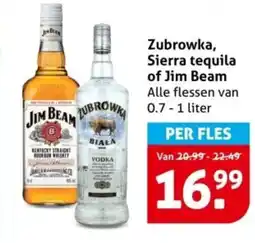 Hoogvliet Zubrowka, Sierra tequila of Jim Beam aanbieding